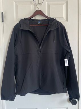 NWT Old Navy Black StretchTech Jacket Mesh Athletic Zip Up Lightweight Sz Large